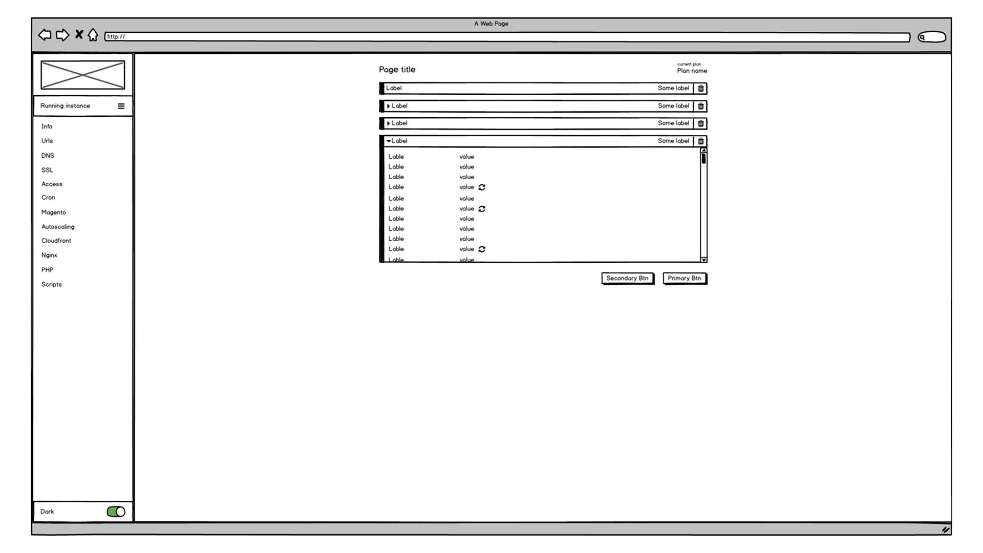 Low-fidelity wireframe of a scoped add-record form